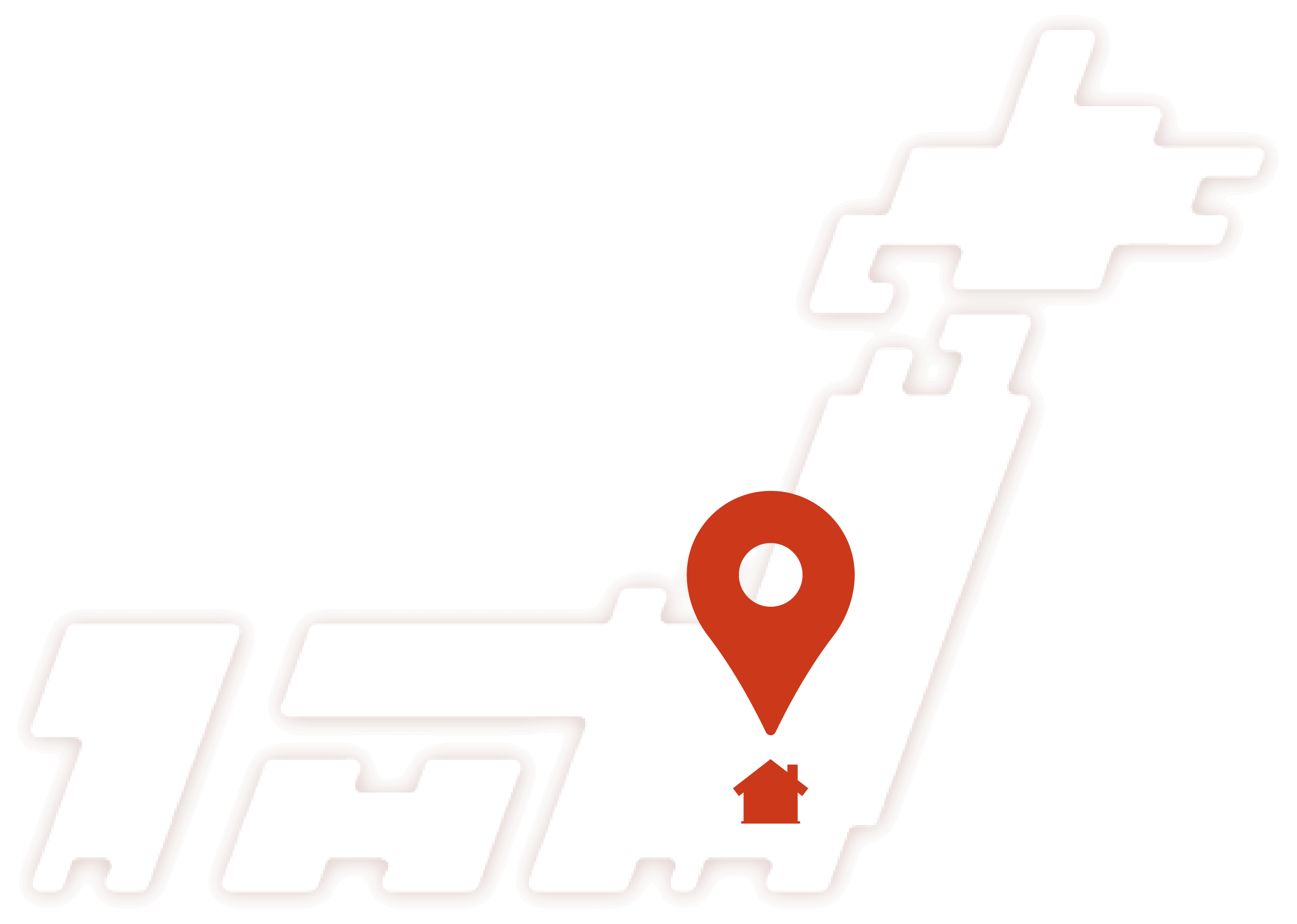 イラスト：日本地図の東京の部分に位置情報を示すピンが刺さっている