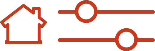 イラスト：家と絞り込みマーク